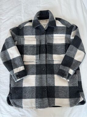 Abercrombie & Fitch Black and White Plaid Shacket